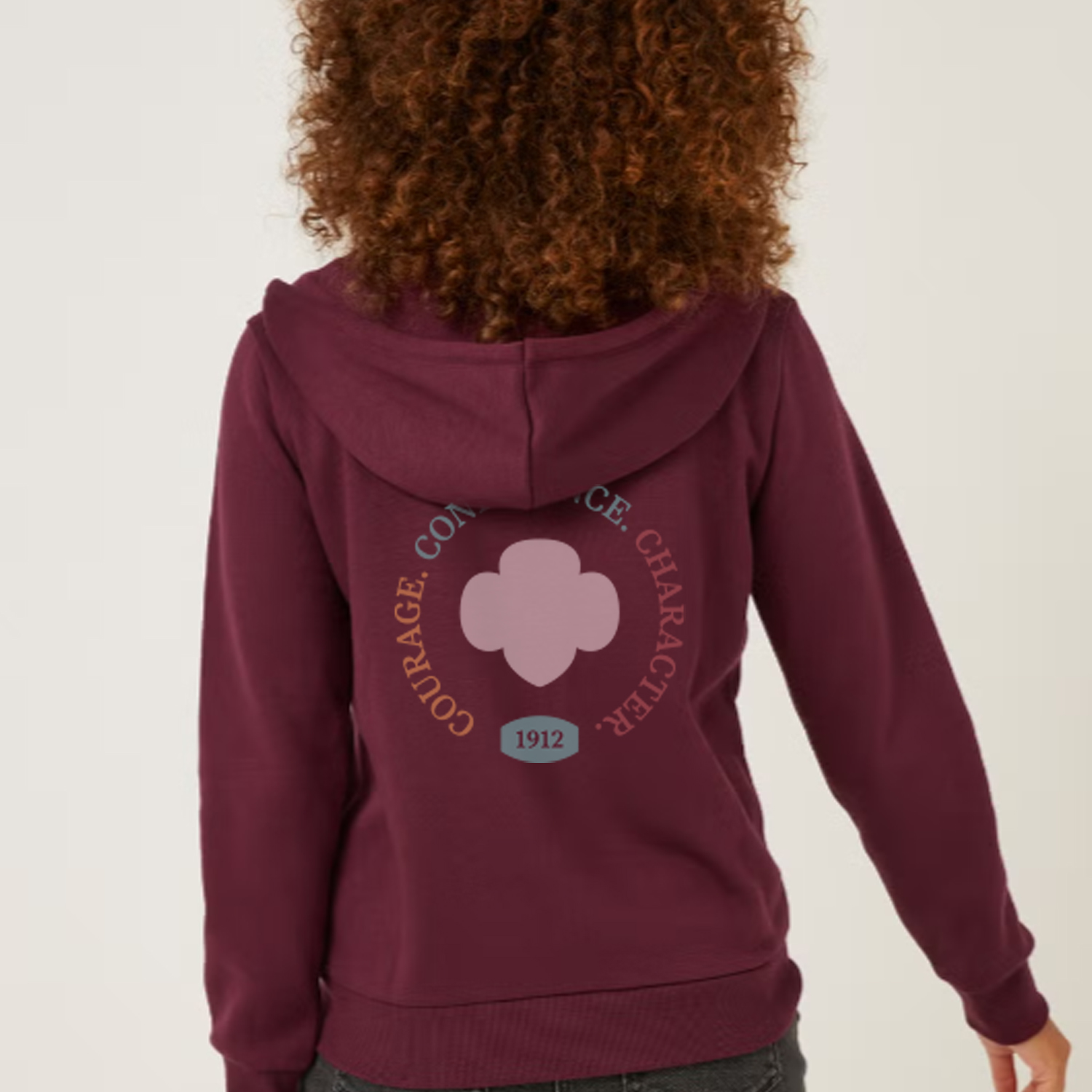 GCNWI 3 C’s Maroon Zip Sweatshirt